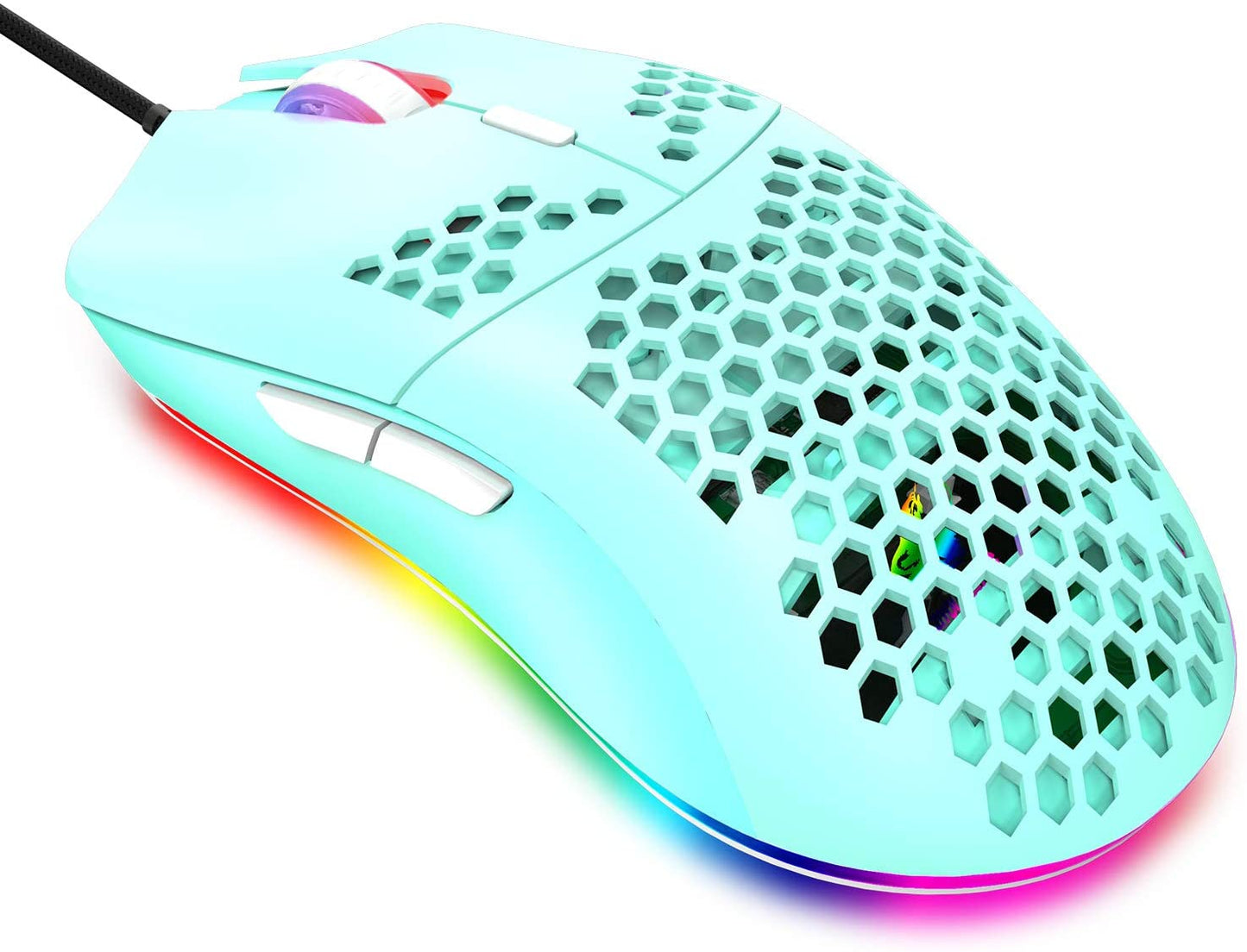 Gaming Mice Mouse 6400 DPI USB RGB Flowing Backlit Light Wired PC Laptop PS4 PS5 Random Color