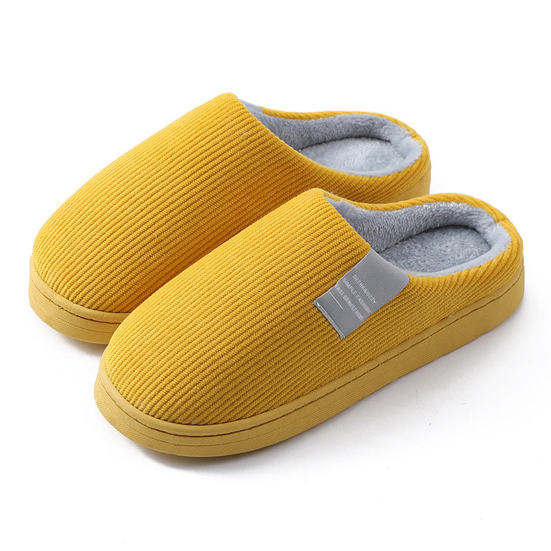 Indoor Corduroy Shoes Warm Plush Home Slipper Anti Slip Floor Bedroom Shoes Autumn Winter